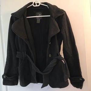 Black hooded jacket
